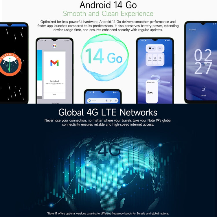 Ulefone Note 19, 3GB+32GB, Face ID & Side Fingerprint, 6.56 inch Android 14 Go Unisoc T603 Octa Core, Network: 4G, Dual SIM, OTG Ulefone Note 19, 3GB+32GB, Face ID & Side Fingerprint, 6.56 inch Android 14 Go Unisoc T603 Octa Core, Network: 4G, Dual SIM, OTG